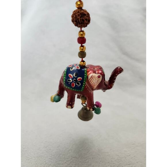 Elephant Trunk Up Keychain Rearview Mirror Hanging Charm Moroccan Red - Picture 2 of 8